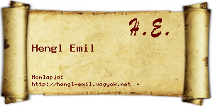 Hengl Emil névjegykártya